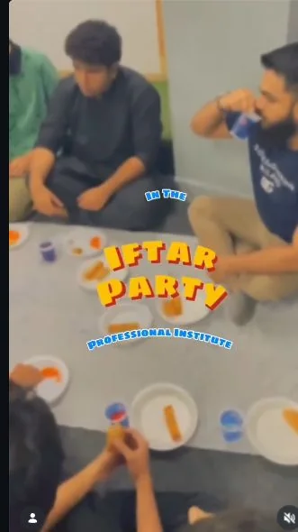 The community gathering for iftar